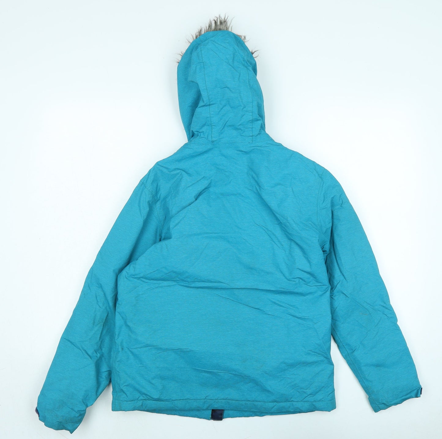 The Edge Girls Blue Quilted Coat Size 11 Years Zip - Logo