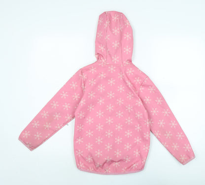 Disney Girls Pink Rain Coat Coat Size 8 Years Zip - ELSA
