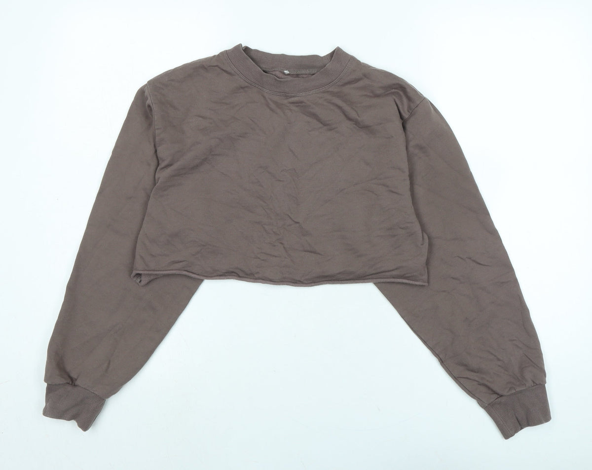 Hllit Womens Brown Cotton Pullover Sweatshirt One Size - Logo