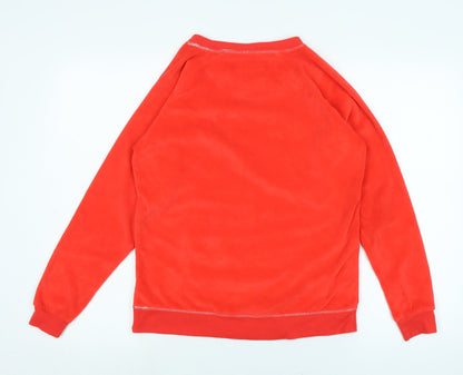 Disney Womens Red Crew Neck Polyester Pullover Jumper Size 8 - Bonjour Oooh La La