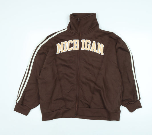 I SAW IT FIRST Womens Brown Jacket Size 10 Zip - Michigan