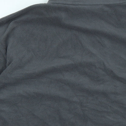 rega Mens Grey Mock Neck Polyester Henley Jumper Size XL Long Sleeve - Logo