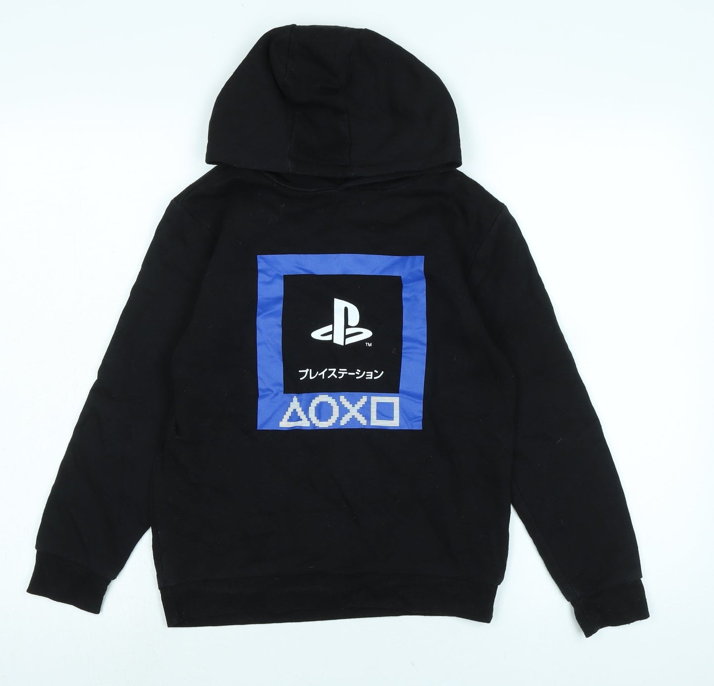 PlayStation Boys Black Polyester Pullover Hoodie Size 9-10 Years - AOXO