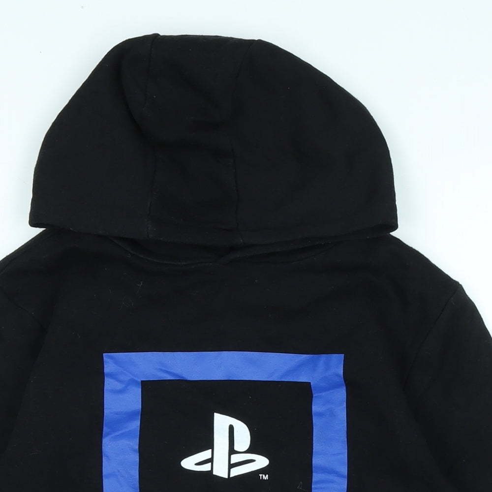 PlayStation Boys Black Polyester Pullover Hoodie Size 9-10 Years - AOXO