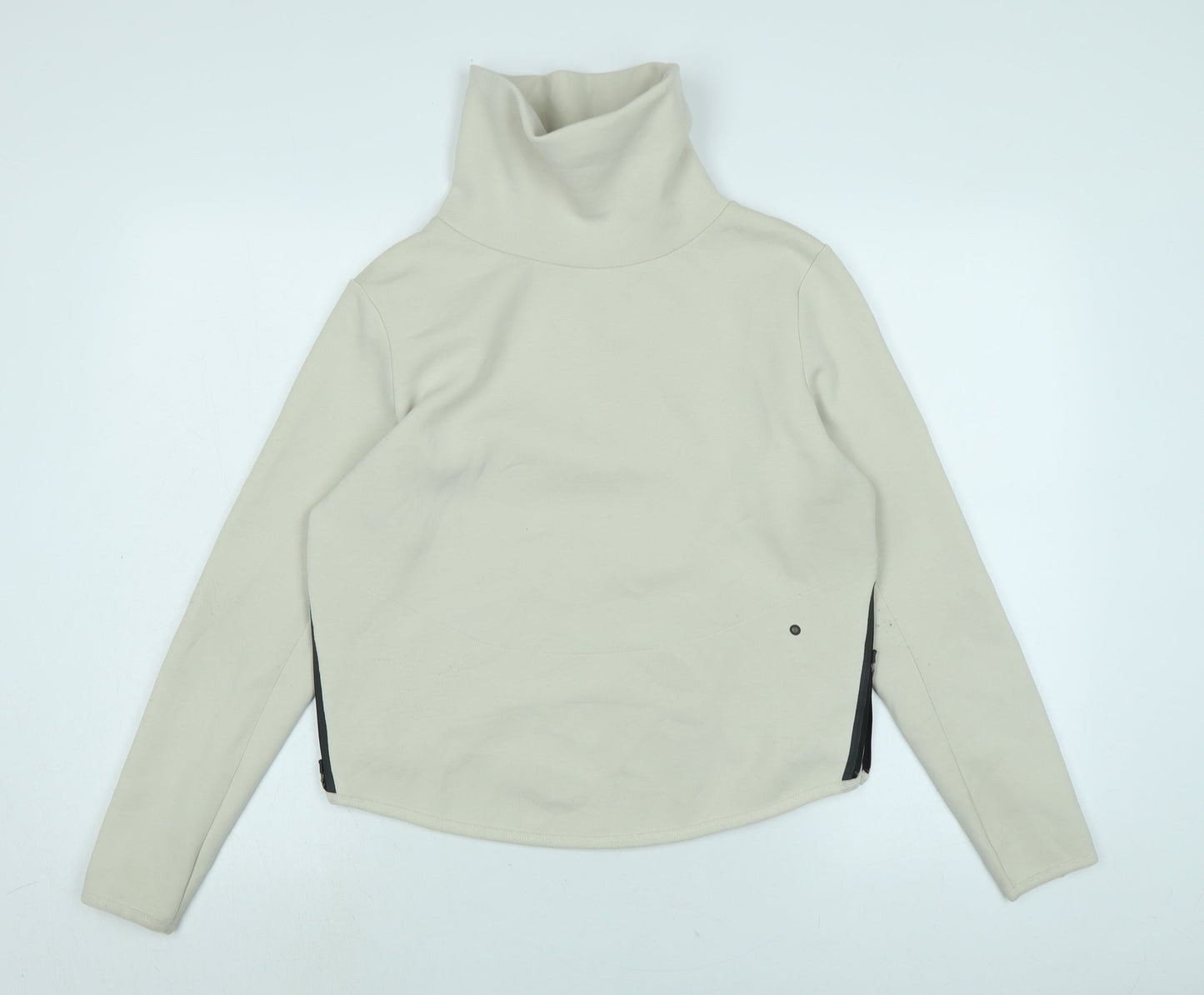 Nike Womens Black Polyester Pullover Sweatshirt Size S Drawstring - Logo