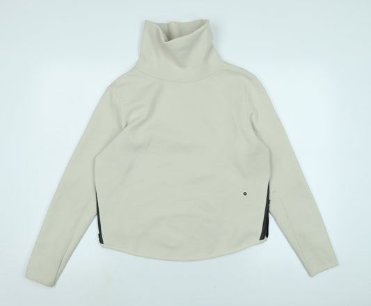 Nike Womens Black Polyester Pullover Sweatshirt Size S Drawstring - Logo