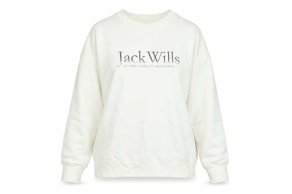 Womens UK Size 8 Jack Wills Ivory Pullover Sweatshirt