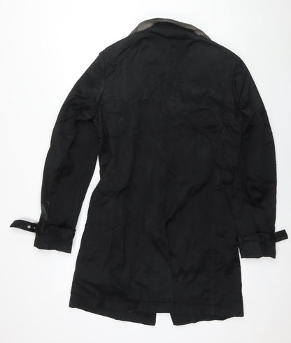 Womens UK Size 10 United Colors of Benetton Black Trench Coat