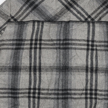 Savier Womens Grey Check Overcoat Coat Size 14 Snap