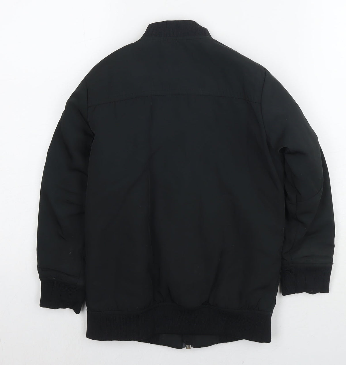 Back view of Next boys’ black jacket, size 6, years zip