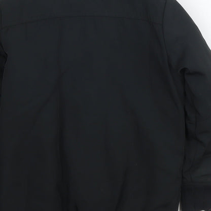 Brand and care label for Next boys’ black jacket, size 6, years zip