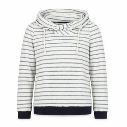 Anti Blue Womens White Striped Cotton Pullover Sweatshirt Size S Pullover