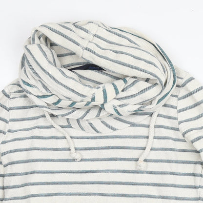 Anti Blue Womens White Striped Cotton Pullover Sweatshirt Size S Pullover