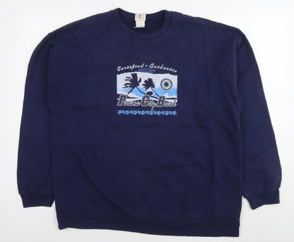 Hanes Womens Blue Cotton Pullover Sweatshirt Size M Pullover - Panama City Beach