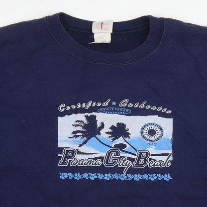 Hanes Womens Blue Cotton Pullover Sweatshirt Size M Pullover - Panama City Beach