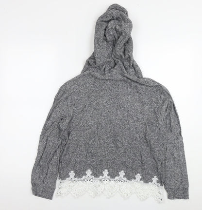 The Kooples Womens Grey Viscose Pullover Hoodie Size S Pullover