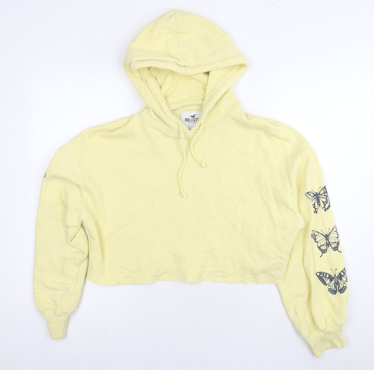 Hollister Womens Yellow Cotton Pullover Sweatshirt Size S Pullover