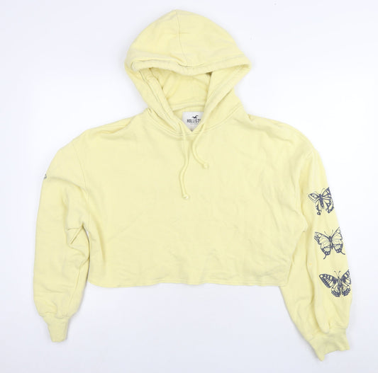 Hollister Womens Yellow Cotton Pullover Sweatshirt Size S Pullover