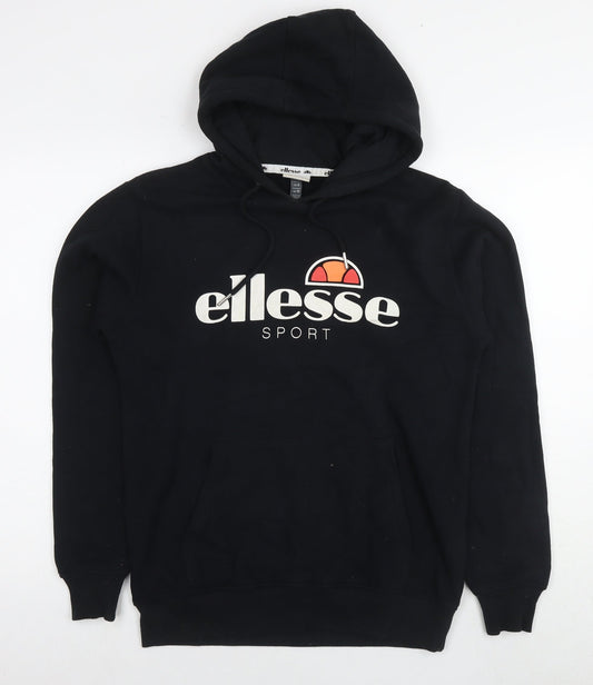 ellesse Womens Black Cotton Pullover Sweatshirt Size 10 Pullover - Logo
