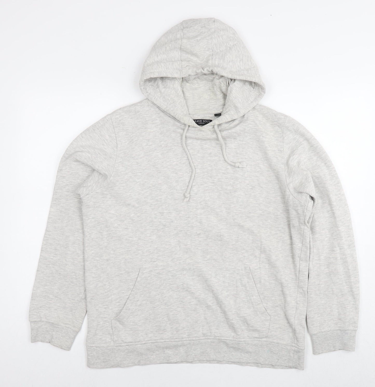 Brave Soul Womens Grey Cotton Pullover Hoodie Size L Pullover