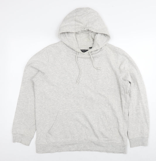 Brave Soul Womens Grey Cotton Pullover Hoodie Size L Pullover