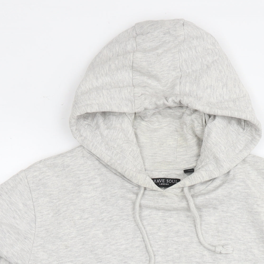 Brave Soul Womens Grey Cotton Pullover Hoodie Size L Pullover