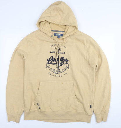 Quba&Co Mens Brown Cotton Pullover Hoodie Size M - Logo