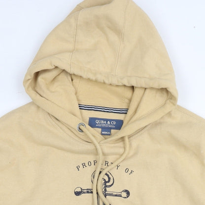 Quba&Co Mens Brown Cotton Pullover Hoodie Size M - Logo