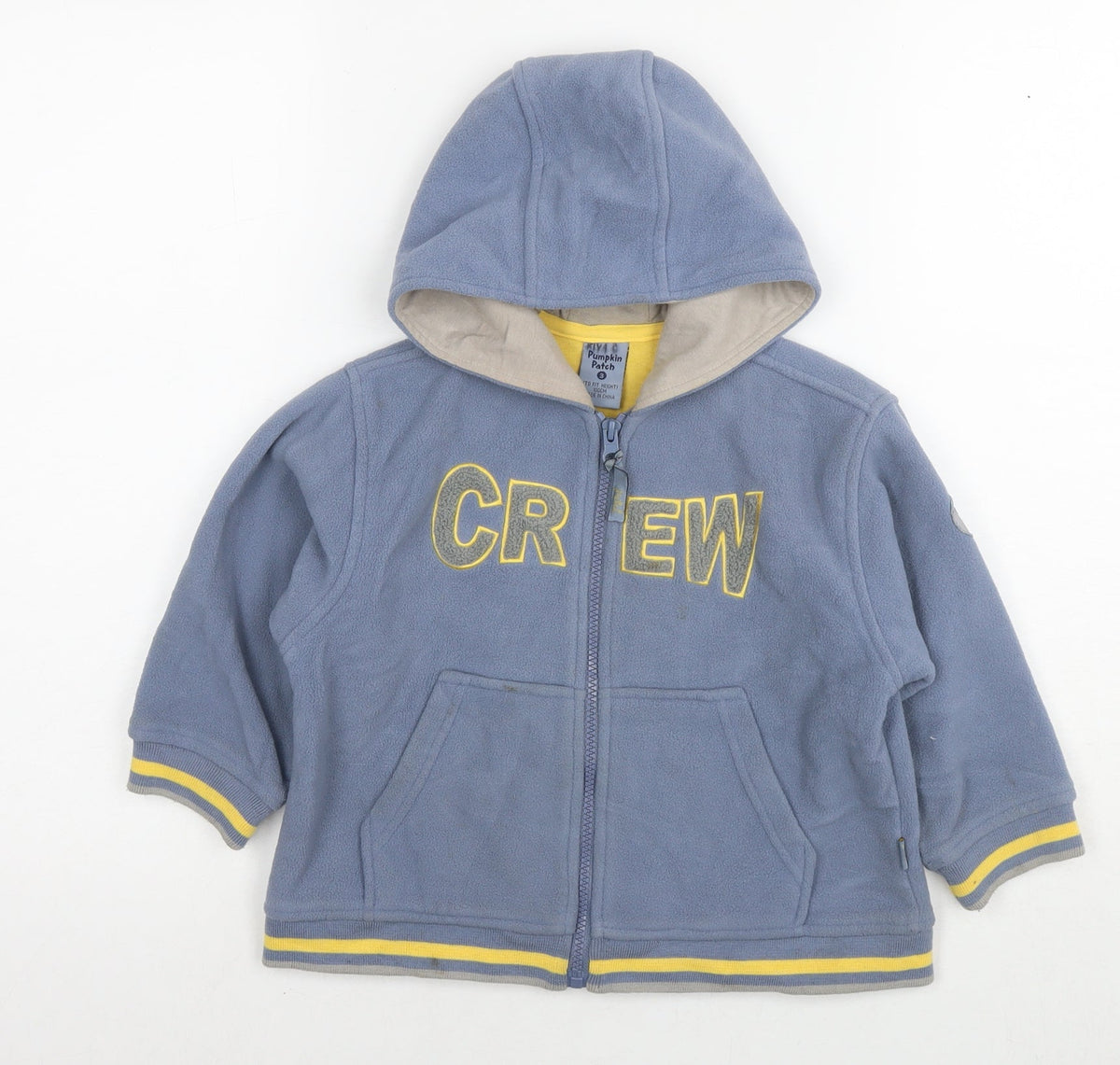 Additional front view of Pumpkin Patch boys’ blue jacket, size 3, years zip - crew