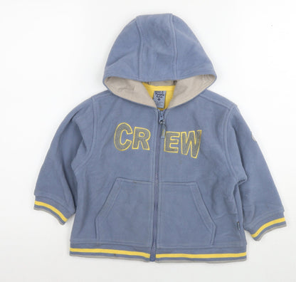 Additional front view of Pumpkin Patch boys’ blue jacket, size 3, years zip - crew