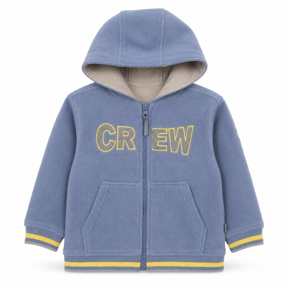 Front view of Pumpkin Patch boys’ blue jacket, size 3, years zip - crew