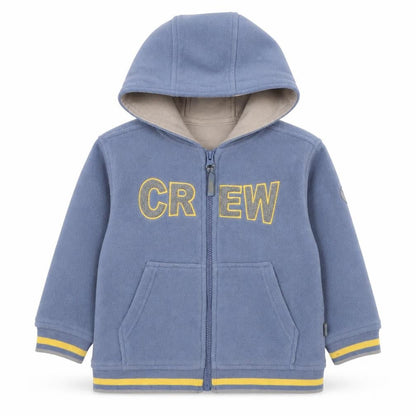 Front view of Pumpkin Patch boys’ blue jacket, size 3, years zip - crew