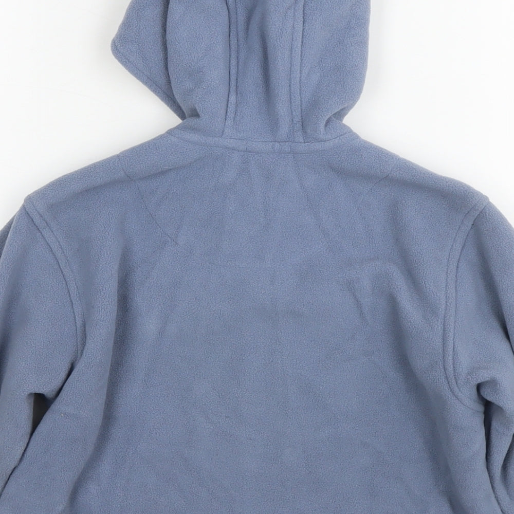 Brand and care label for Pumpkin Patch boys’ blue jacket, size 3, years zip - crew