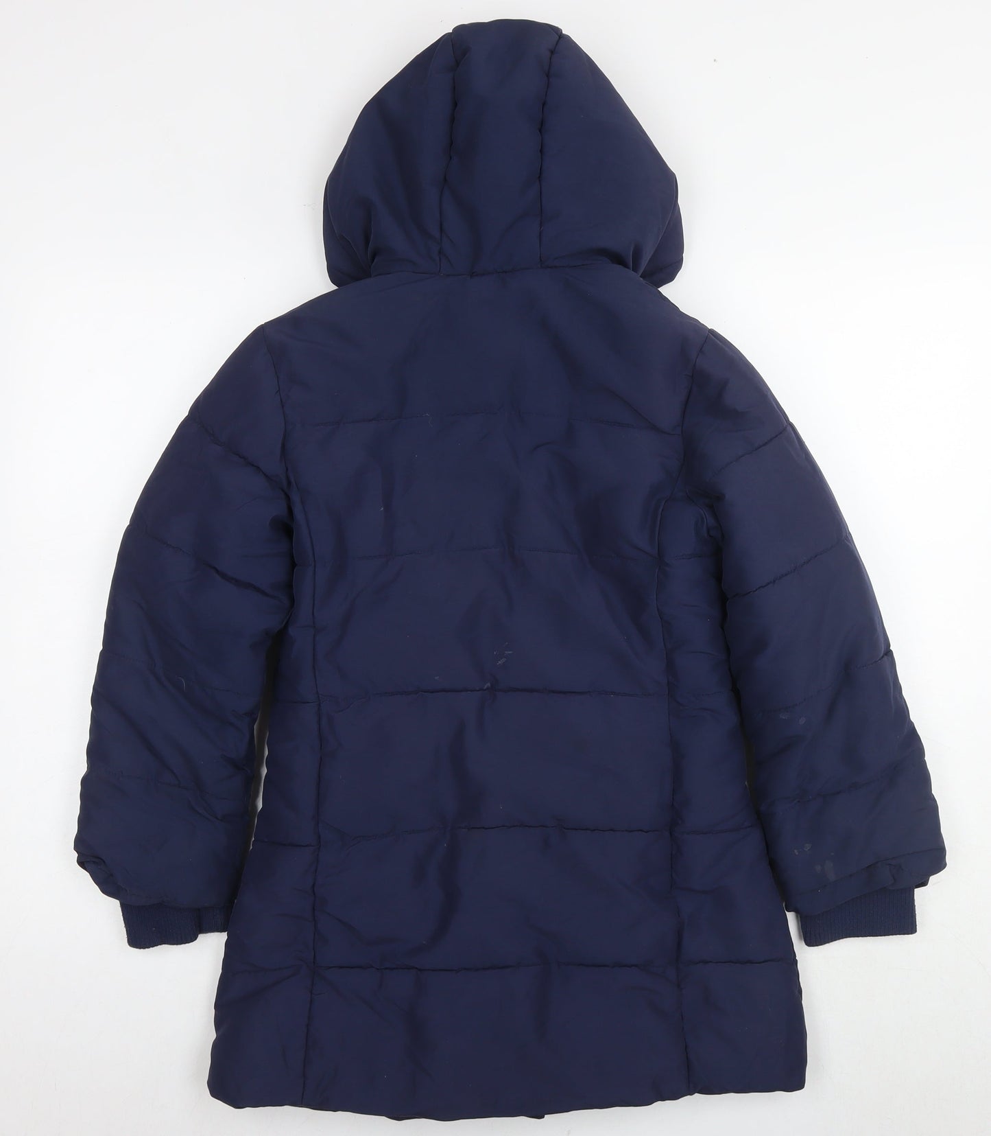 John Lewis Girls Blue Parka Coat Size 10 Years Zip