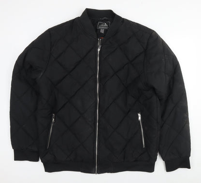 Mens UK Size 2XL Outdoor Black Quilted Coat