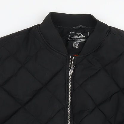 Mens UK Size 2XL Outdoor Black Quilted Coat