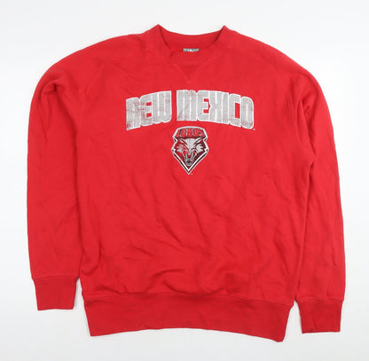 Knight Apparel Mens Red Cotton Pullover Sweatshirt Size L - New Mexico