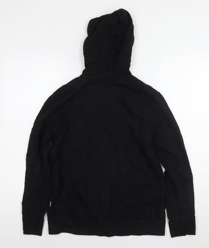 B6 Sport Womens Black Cotton Full Zip Hoodie Size 12 Zip