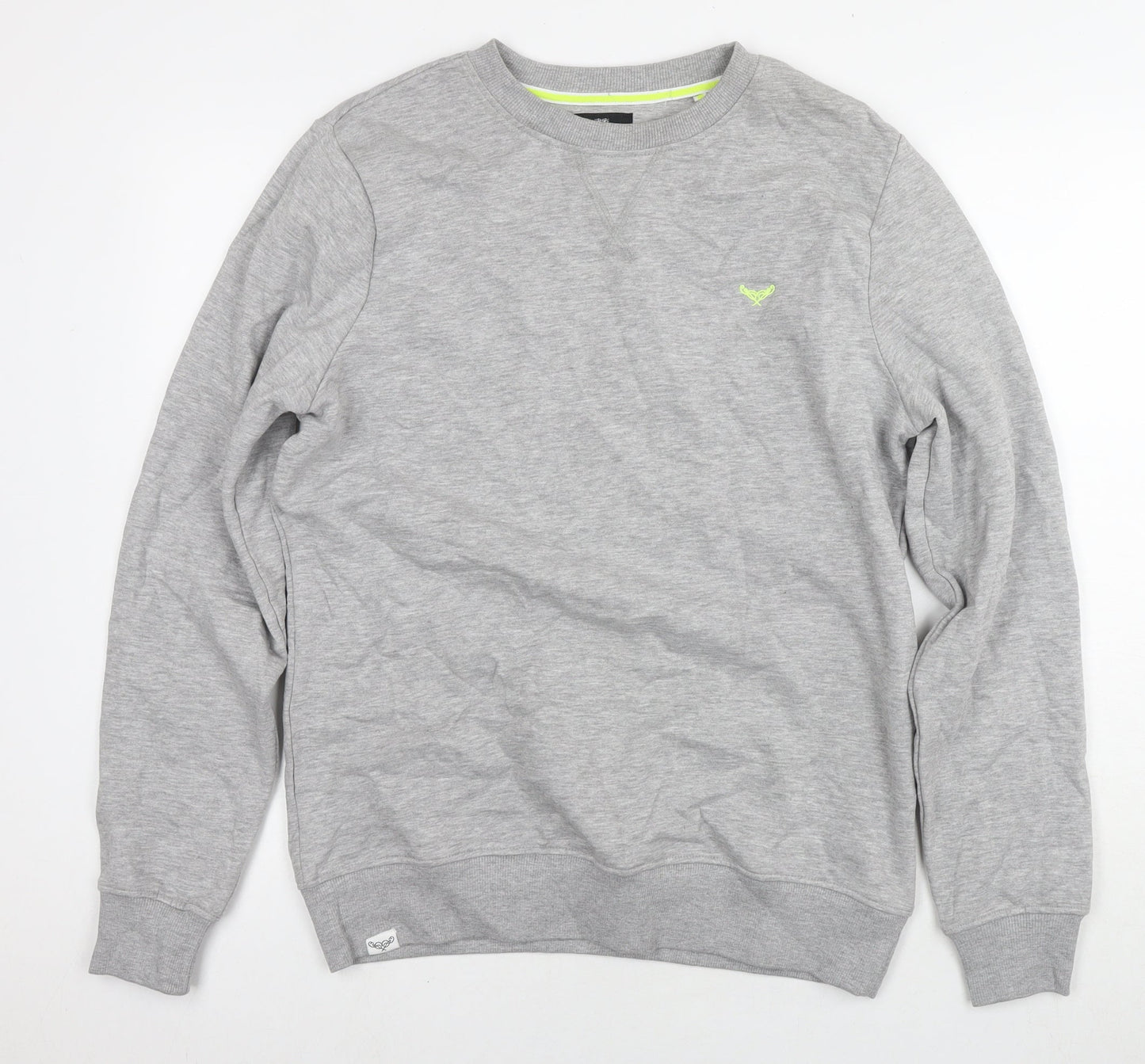 Threadbare Mens Grey Cotton Pullover Hoodie Size M