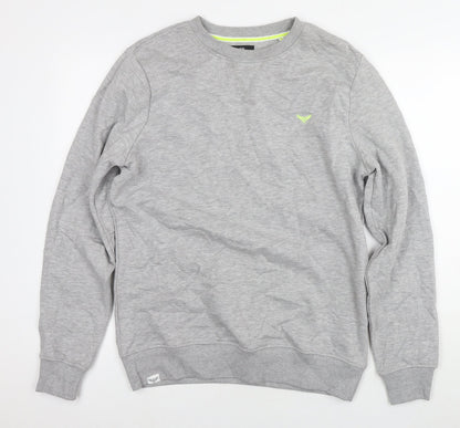 Threadbare Mens Grey Cotton Pullover Hoodie Size M