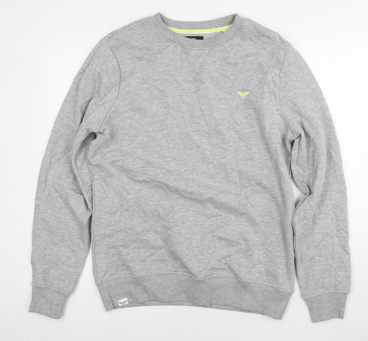 Threadbare Mens Grey Cotton Pullover Hoodie Size M