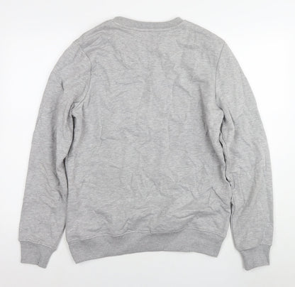 Threadbare Mens Grey Cotton Pullover Hoodie Size M