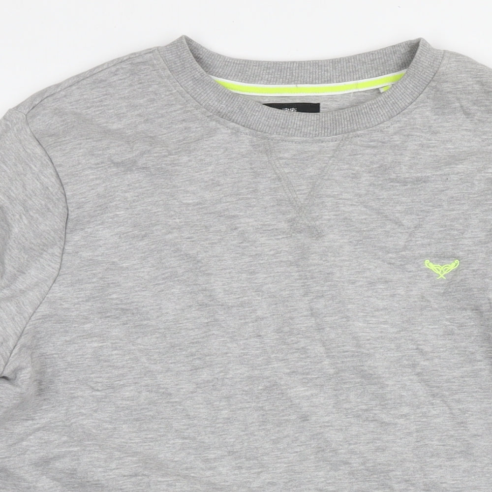 Threadbare Mens Grey Cotton Pullover Hoodie Size M