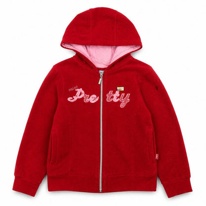 Front view of Pumpkin Patch girls’ red jacket, size 11, years zip - miss pretty