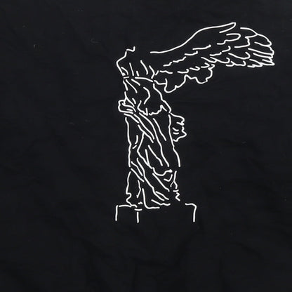 Uniqlo Womens Black Cotton Pullover Sweatshirt Size S Pullover - Quote Text Wings