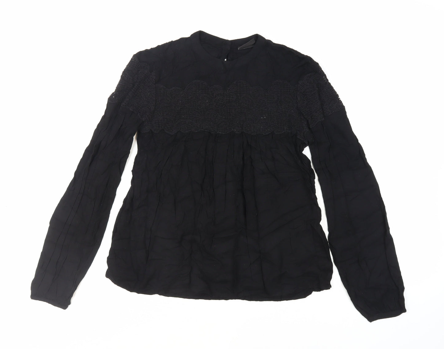 Womens UK Size XS VILA Black Basic Blouse