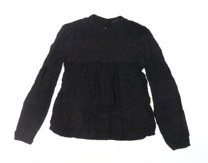 Womens UK Size XS VILA Black Basic Blouse