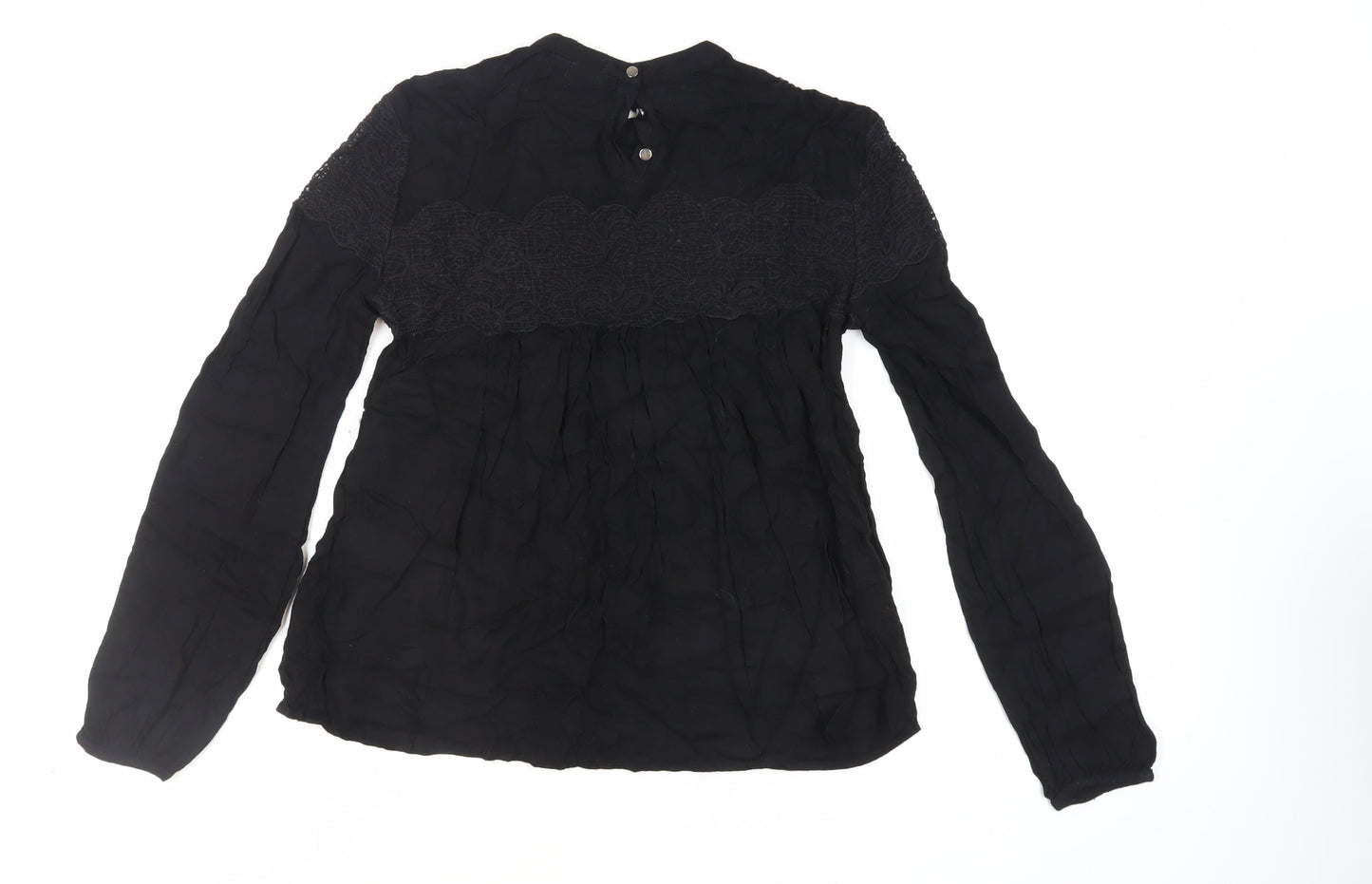 Womens UK Size XS VILA Black Basic Blouse