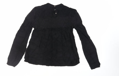Womens UK Size XS VILA Black Basic Blouse
