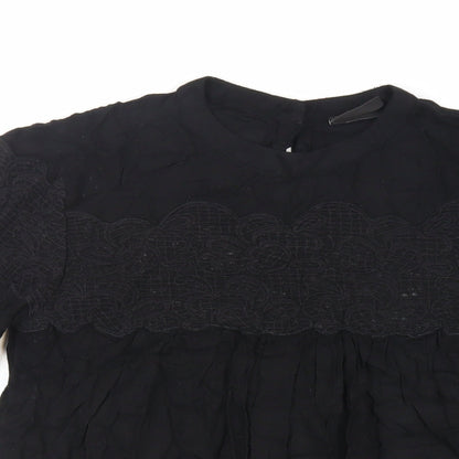 Womens UK Size XS VILA Black Basic Blouse